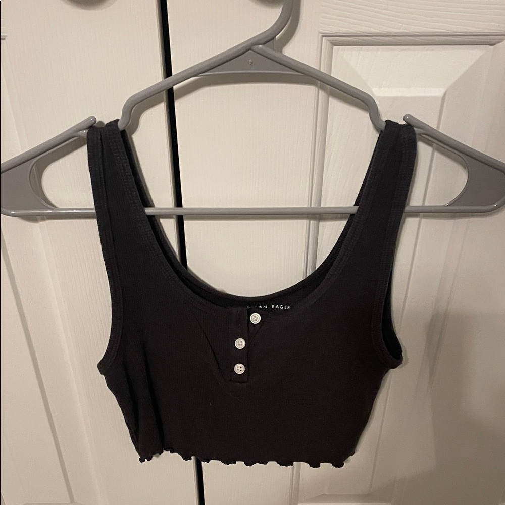 American Eagle Women's Black Crop Top Small (Like New)
